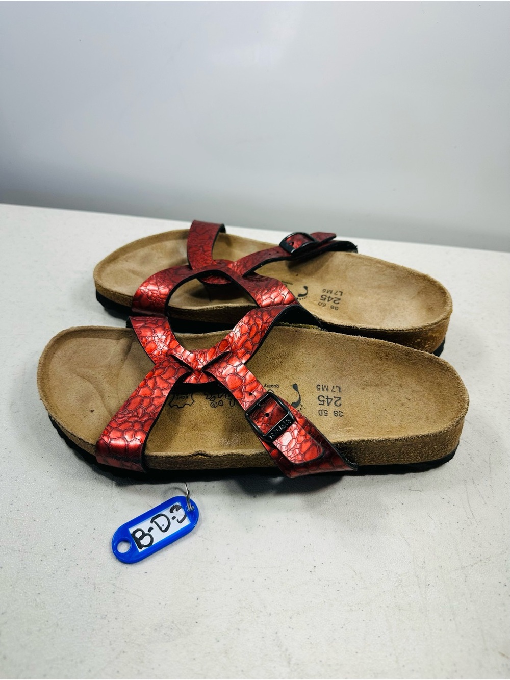 Birki Red Strap Sandals Women's Size 7
